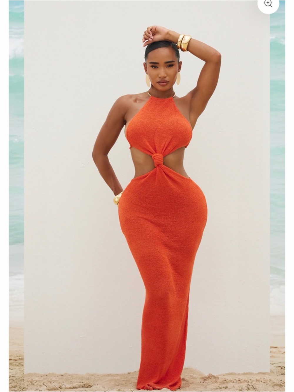 Matte Collection “Amara” Cutout Halter Maxi Dress